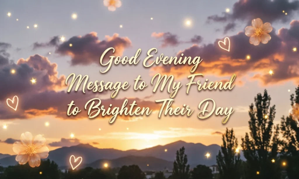 Good Evening Message to My Friend to Brighten Their Day