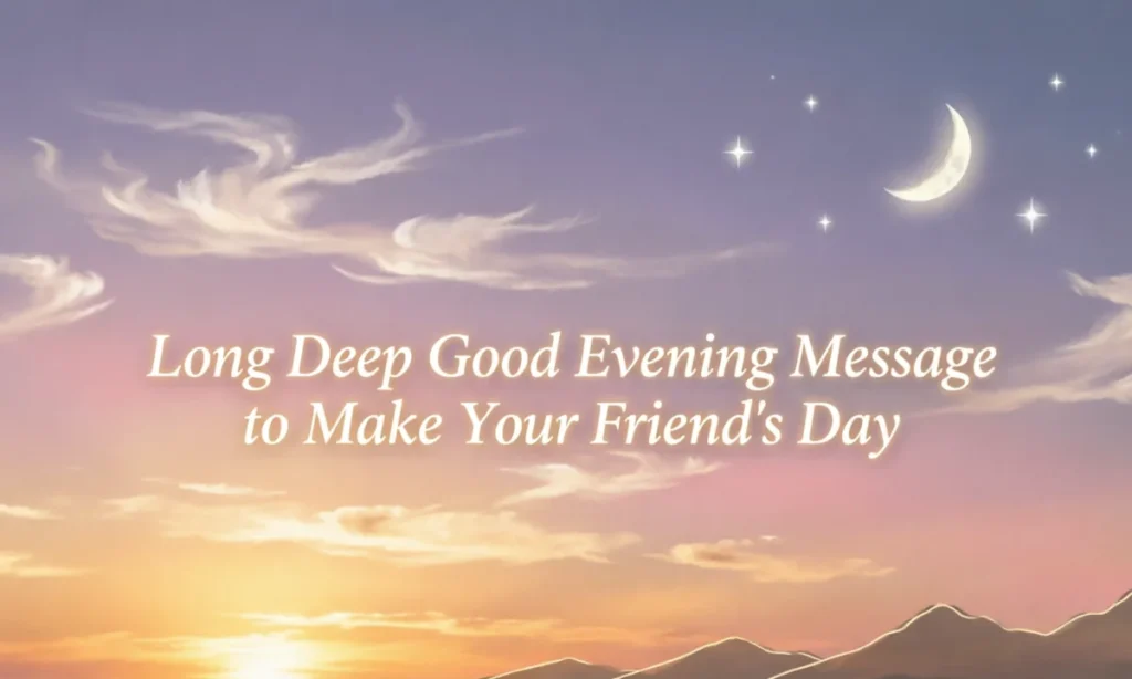 Long Deep Good Evening Message to Make Your Friend's Day