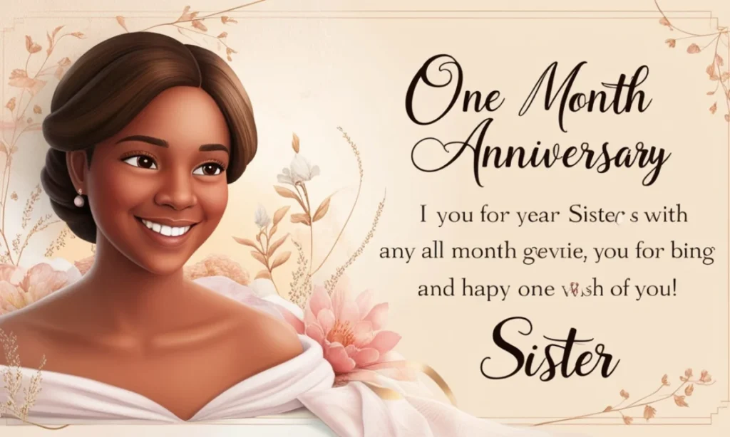 One Month Anniversary Wishes for Sister