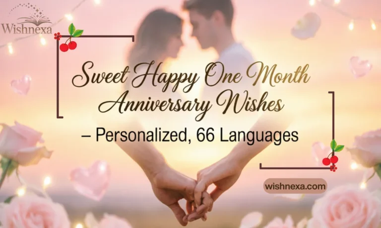 Sweet Happy One Month Anniversary Wishes – Personalized, 66 Languages