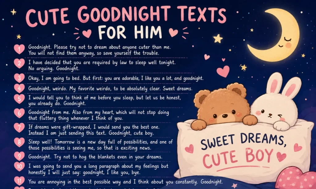 Cute Goodnight Texts for Him