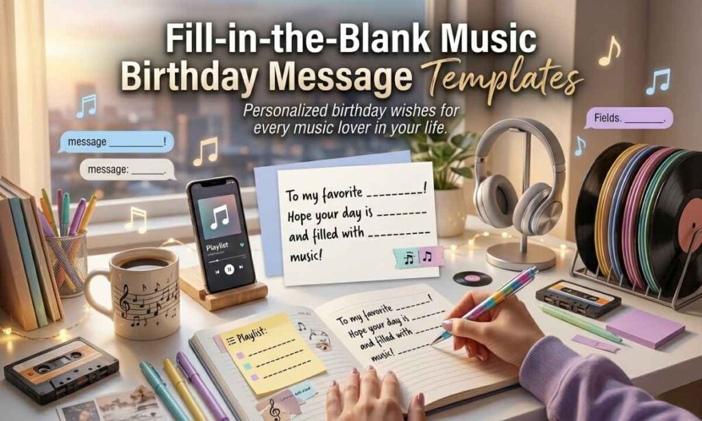 Fill-in-the-Blank Music Birthday Message Templates