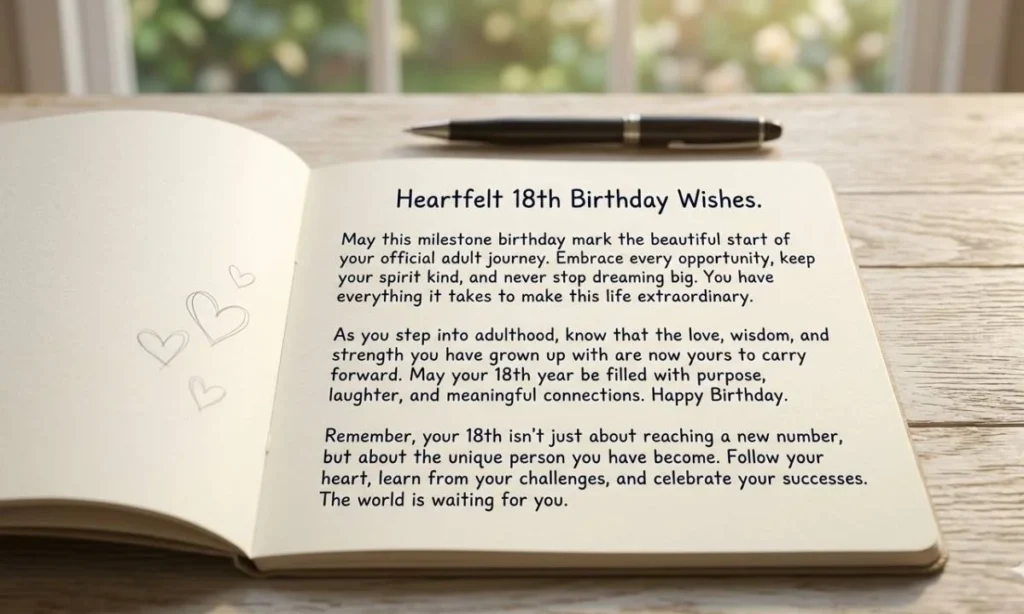 Heartfelt 18th Birthday Wishes