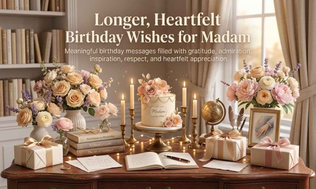 Longer, Heartfelt Birthday Wishes for Madam
