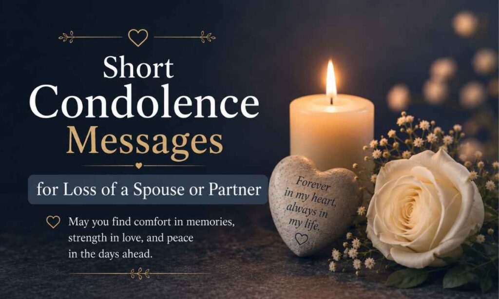 Short Condolence Messages for Loss of a Spouse or Partner