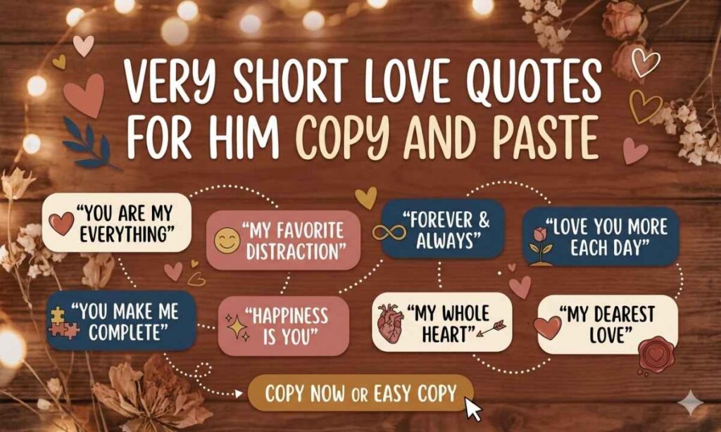 Very Short Love Quotes for Him Copy and Paste