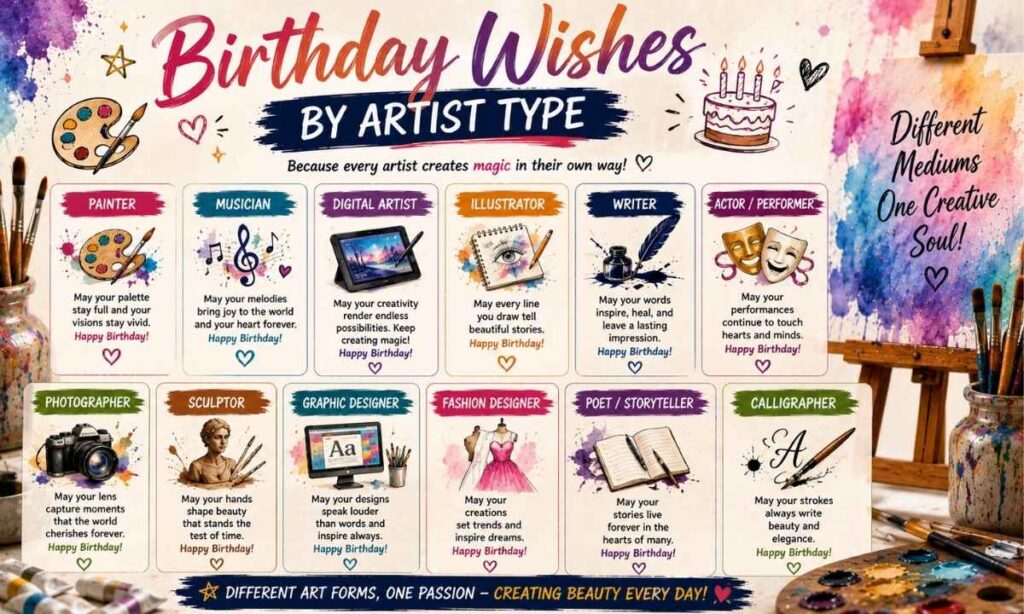 Birthday Wishes by Artist Type