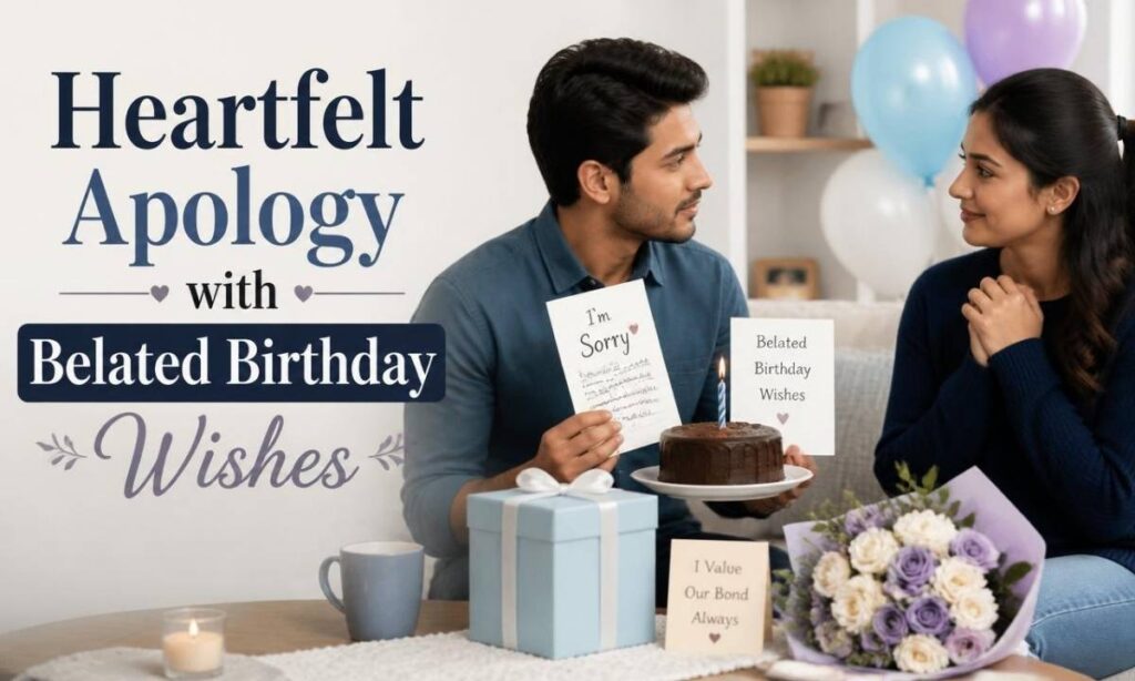 Heartfelt Apology with Belated Birthday Wishes