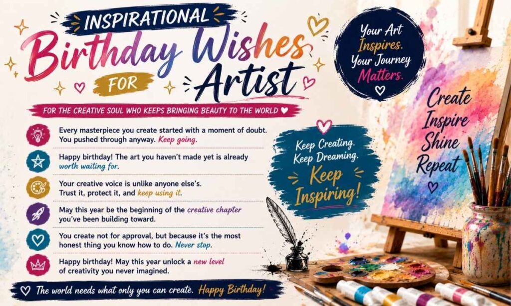 Inspirational Birthday Wishes for Artist