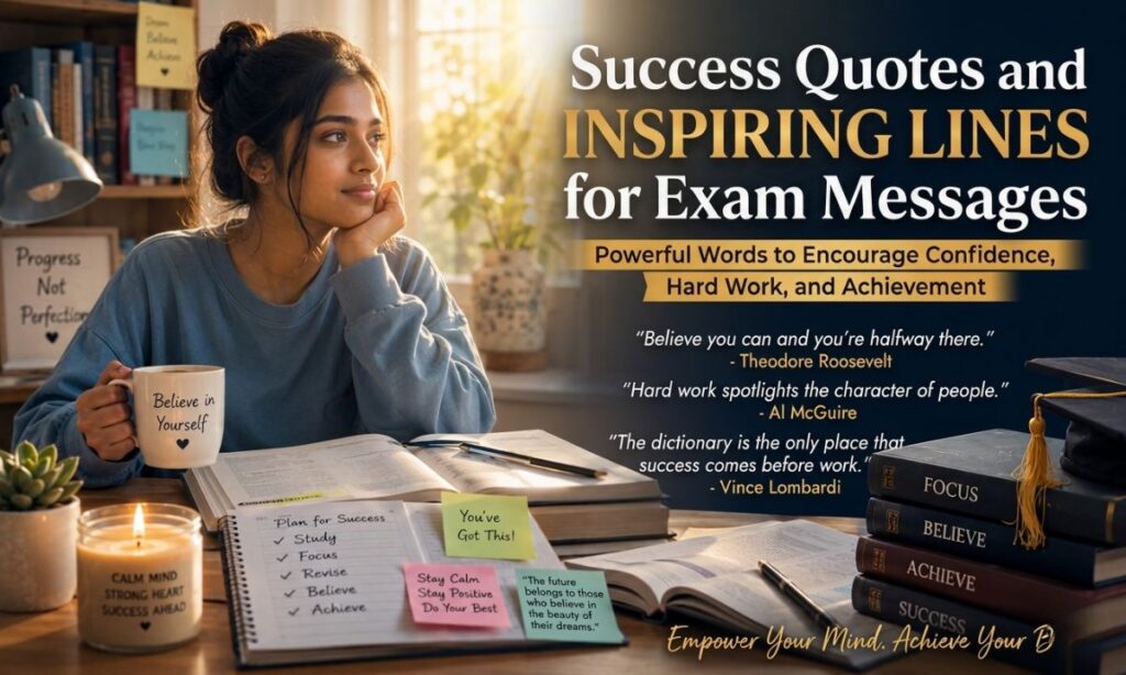 Success Quotes and Inspiring Lines for Exam Messages