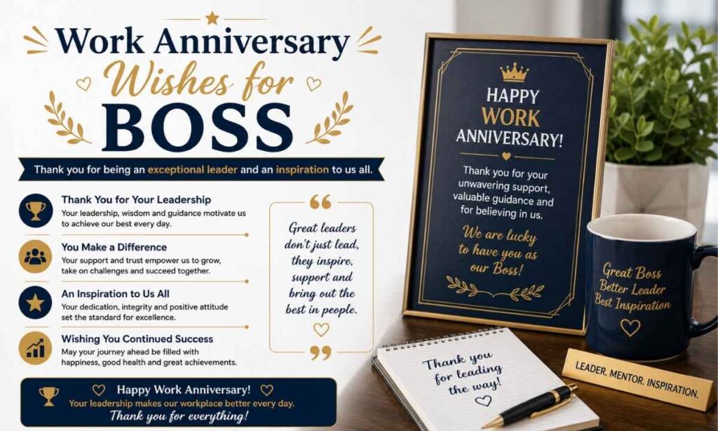 Work Anniversary Wishes for Boss