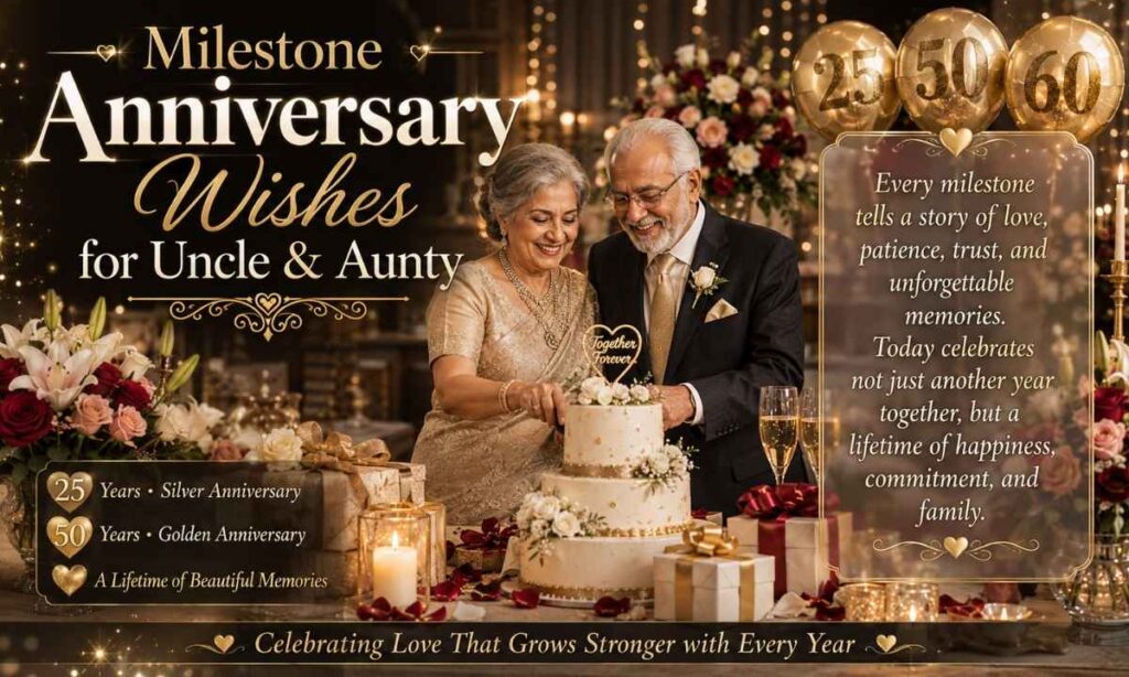 Milestone Anniversary Wishes for Uncle and Aunty